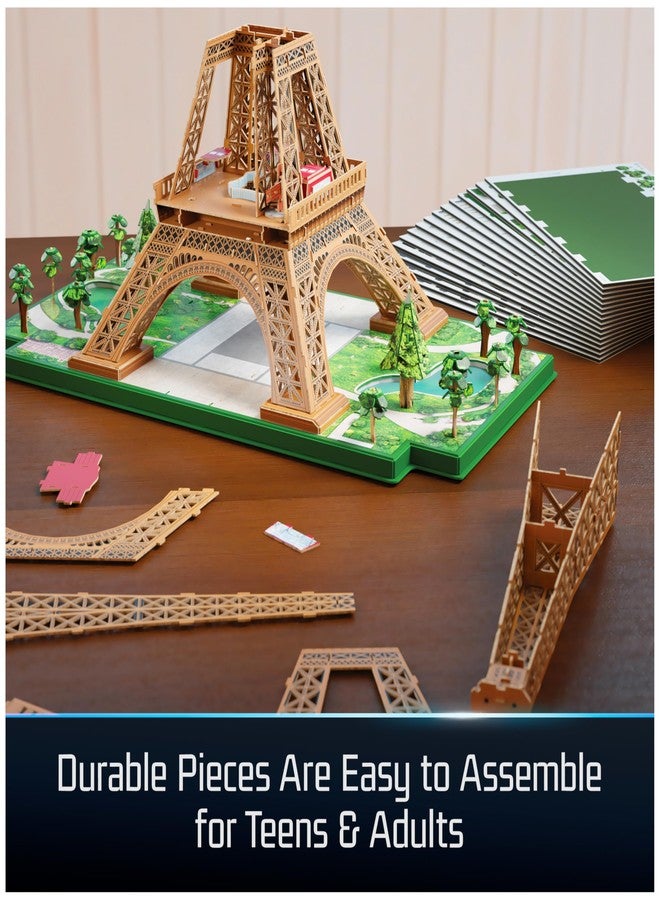 4D Build, Architect Series Eiffel Tower 3D Model Kit with LED Lights, Desk Décor, Adult Puzzles, Building Toys, 3D Puzzles for Adults & Teens, 252 Pieces, for Ages 12 & Up - Image 4